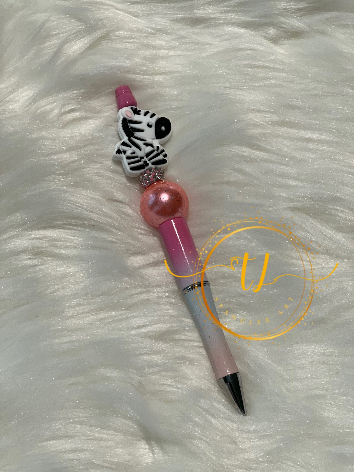 Pink Ombré Zebra Pen