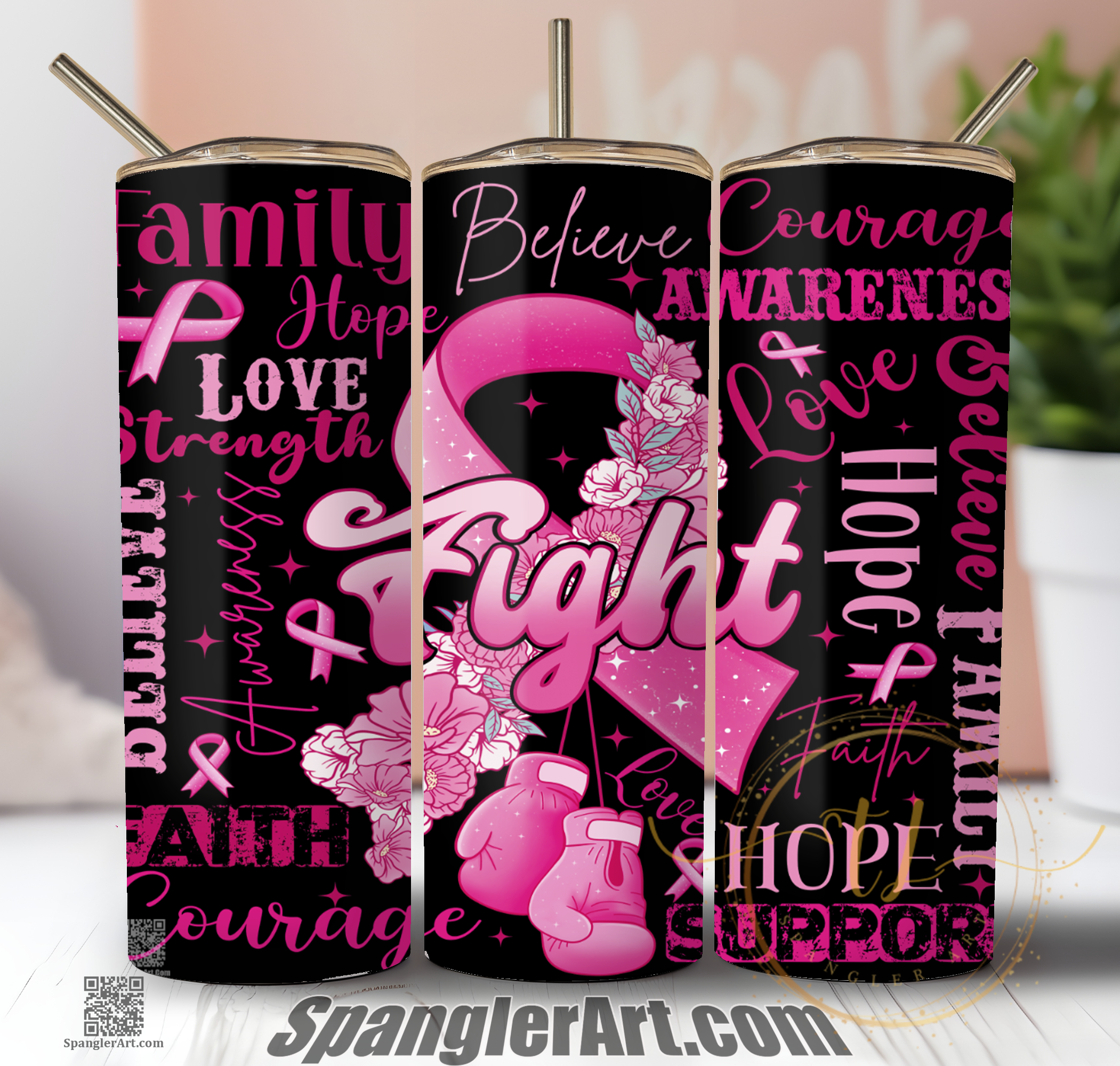 Fight Cancer Tumbler – SpanglerArt