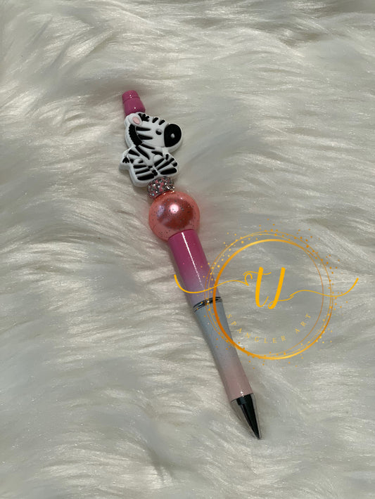 Pink Ombré Zebra Pen