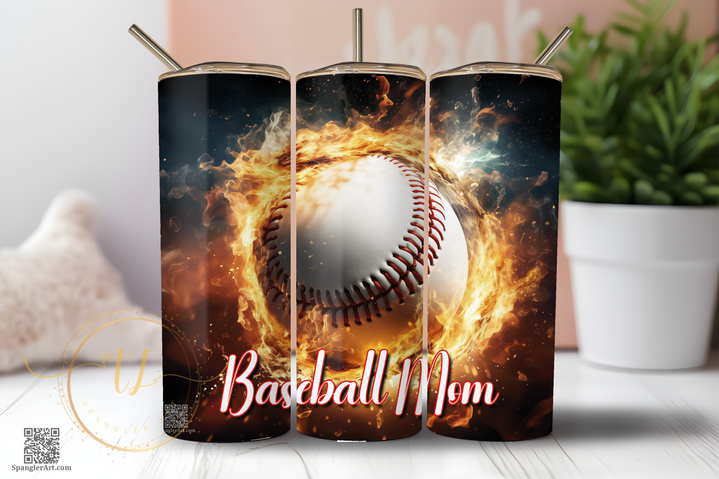 Flaming Baseball Mom