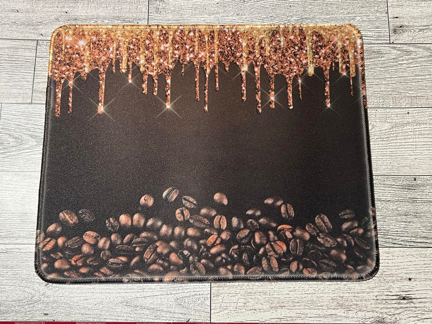 Coffee and Glitter Mouse Pad