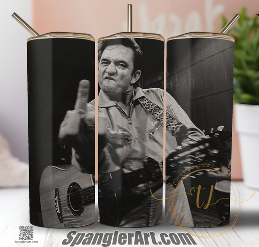 Johnny Cash Middle Finger Tumbler