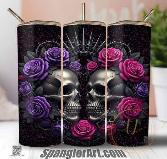 Twin Skulls and Roses