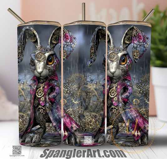 Steampunk White Rabbit Tumbler